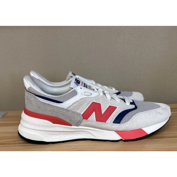 New Balance 997R Brighton White Grey Red Linen & Blast Red Men’s Size 13